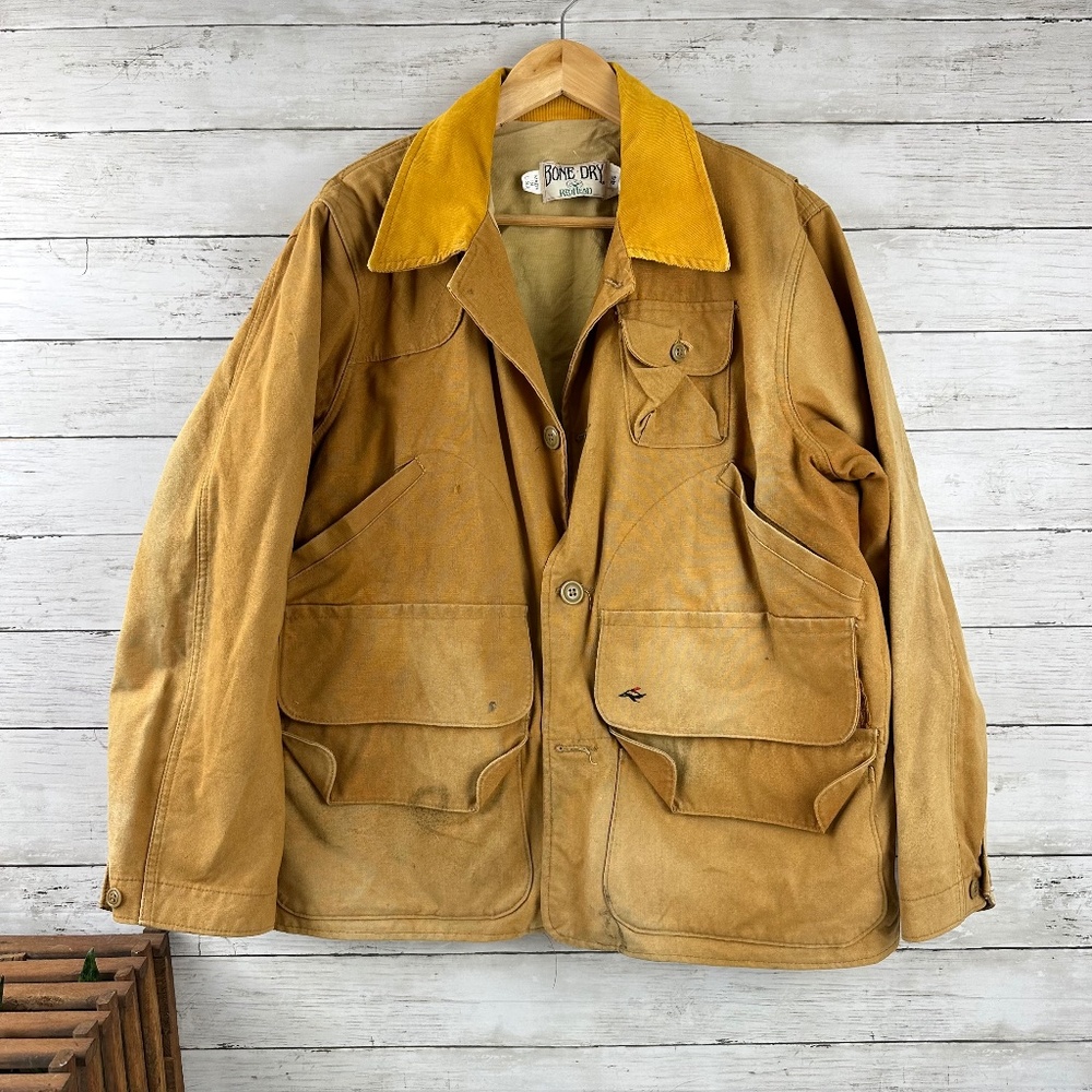 vintage 1950s duck hunting RED HEAD brown L-xl cotton 44 sportsman BONE DRY - Picture 1 of 14
